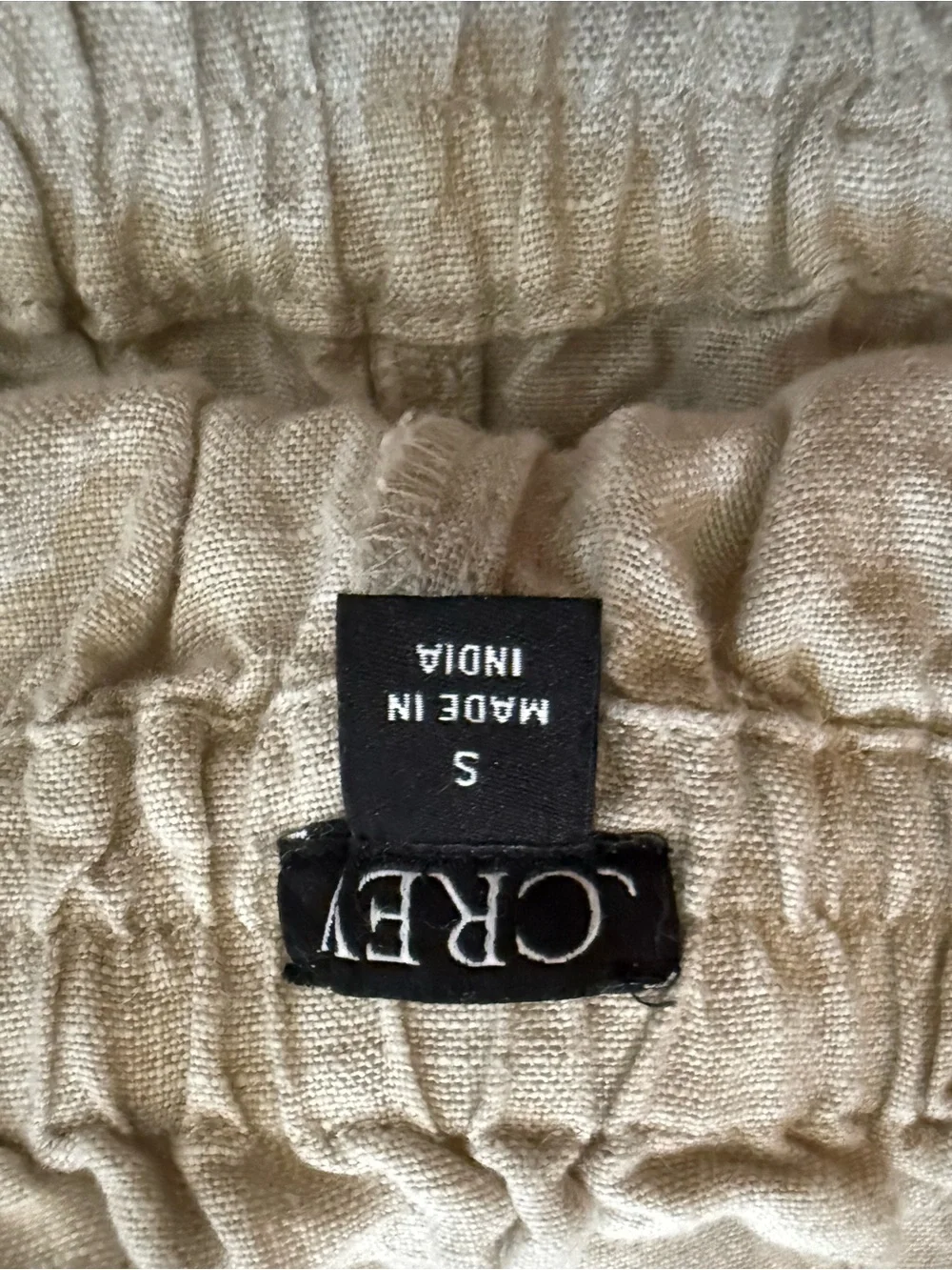 J. Crew Beige Linen Elastic Waist Pants